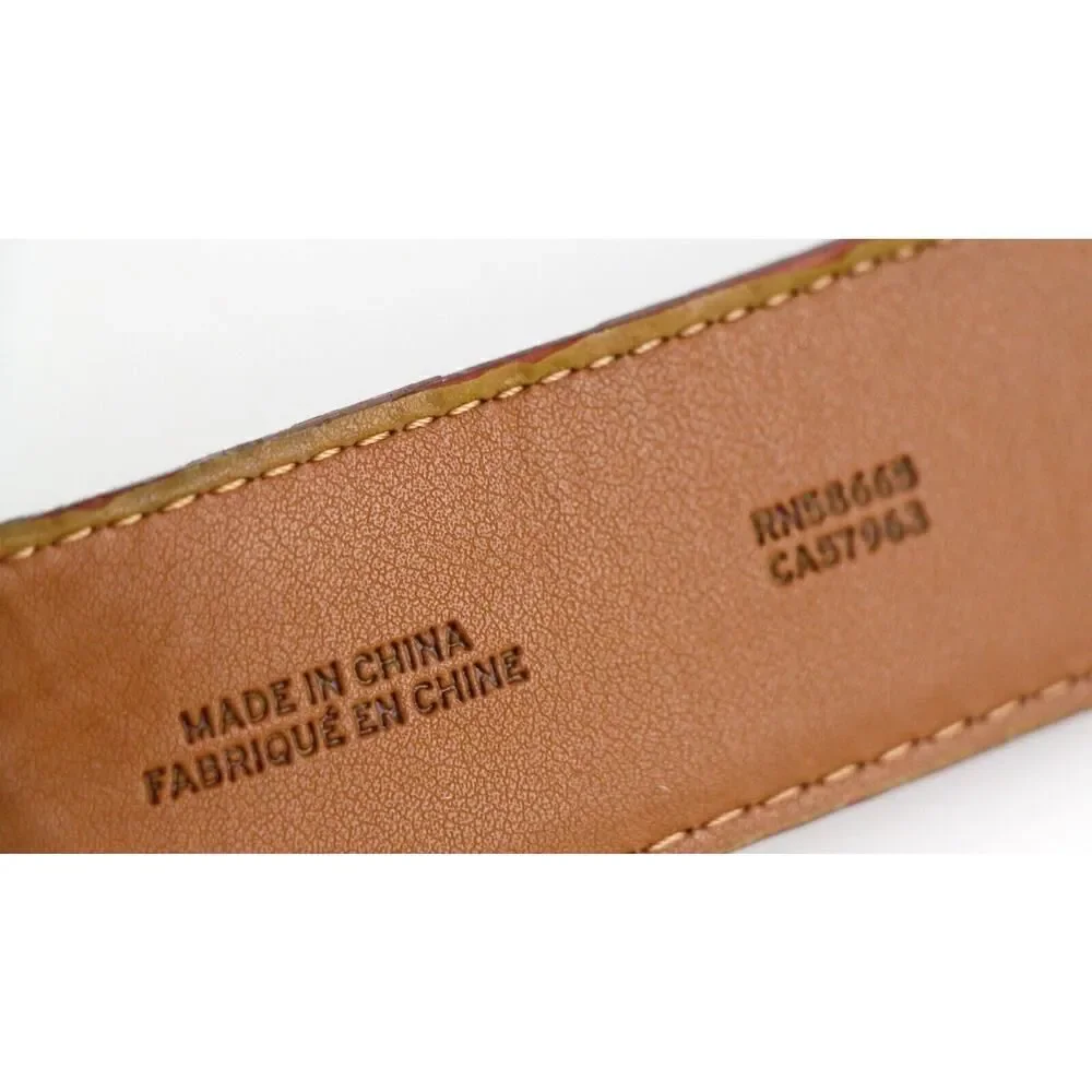 Nordstrom BROWN GENUINE LEATHER 1 3/8
